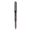 VISION Roller Ball Pen, Stick, Micro 0.5 mm, Red Ink, Gray/Red Barrel, Dozen1