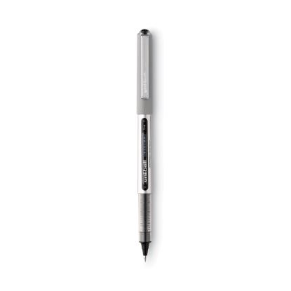 VISION Roller Ball Pen, Stick, Fine 0.7 mm, Black Ink, Black/Gray Barrel, Dozen1