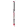 VISION Roller Ball Pen, Stick, Fine 0.7 mm, Red Ink, Gray/Red Barrel, Dozen1