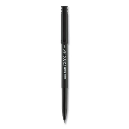 ONYX Roller Ball Pen, Stick, Fine 0.7 mm, Black Ink, Black Matte Barrel, Dozen1