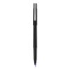 Roller Ball Pen, Stick, Micro 0.5 mm, Blue Ink, Black Matte Barrel, Dozen1