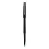 Roller Ball Pen, Stick, Micro 0.5 mm, Green Ink, Black Matte Barrel, Dozen1