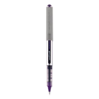 VISION Roller Ball Pen, Stick, Fine 0.7 mm, Majestic Purple Ink, Gray Barrel, Dozen1