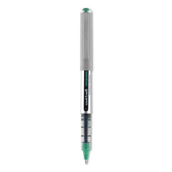 VISION Roller Ball Pen, Stick, Fine 0.7 mm, Evergreen Ink, Gray Barrel, Dozen1