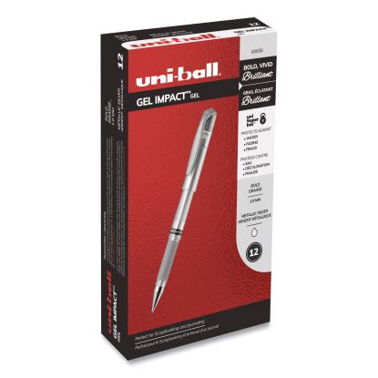 IMPACT Gel Pen, Stick, Medium 1 mm, Silver Metallic Ink, Silver Barrel1