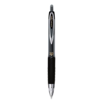 Signo 207 Gel Pen, Retractable, Micro 0.5 mm, Black Ink, Smoke/Black Barrel, Dozen1