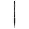 Signo GRIP Gel Pen, Stick, Medium 0.7 mm, Black Ink, Silver/Black Barrel, Dozen1