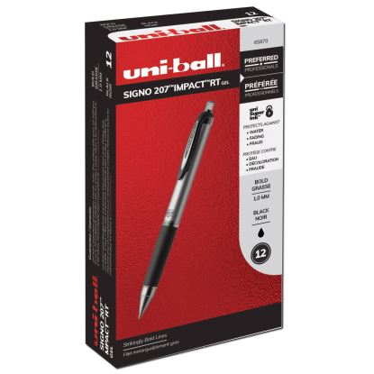 207 Impact Gel Pen, Retractable, Bold 1 mm, Black Ink, Black Barrel1