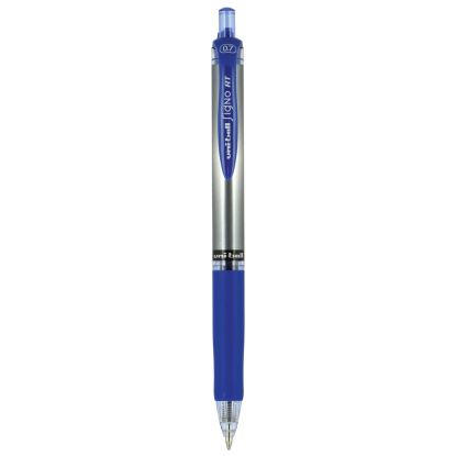Signo Gel Pen, Retractable, Medium 0.7 mm, Blue Ink, Blue/Metallic Accents Barrel, Dozen1