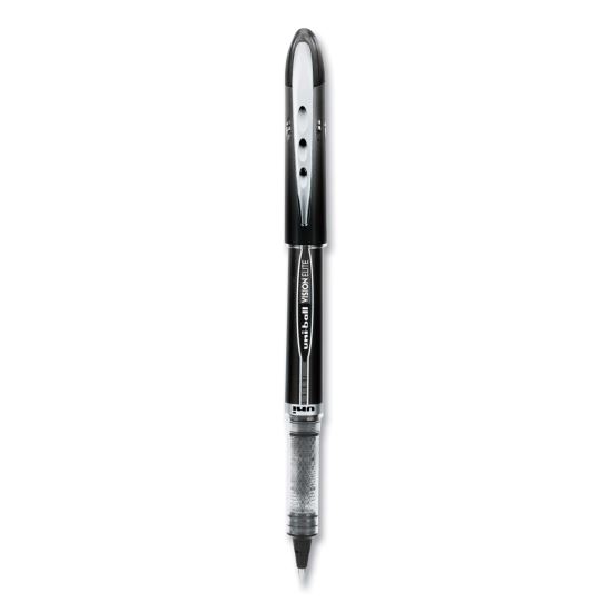 VISION ELITE Roller Ball Pen, Stick, Extra-Fine 0.5 mm, Black Ink, Black Barrel1