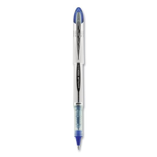 VISION ELITE Roller Ball Pen, Stick, Bold 0.8 mm, Blue Ink, White/Blue Barrel1