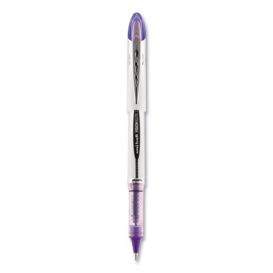 VISION ELITE Roller Ball Pen, Stick, Bold 0.8 mm, Purple Ink, White/Purple Barrel1