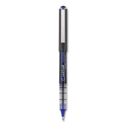 VISION Roller Ball Pen, Stick, Bold 1 mm, Blue Ink, Black/Blue Barrel, Dozen1