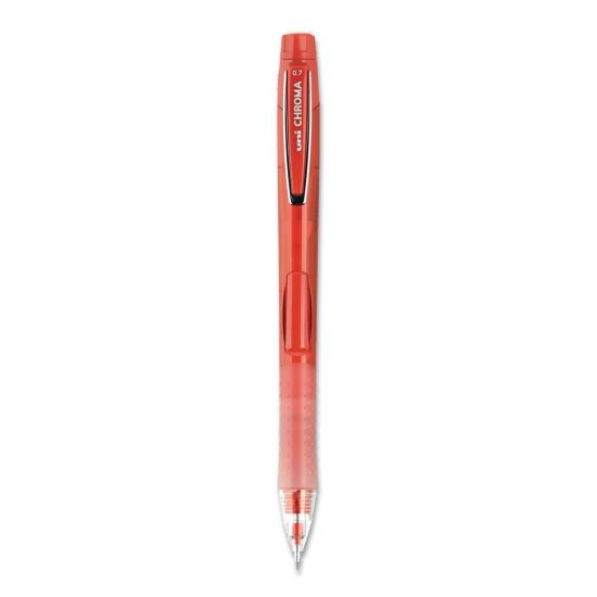 Chroma Mechanical Pencil, 0.7 mm, HB (#2), Black Lead, Red Barrel, Dozen1