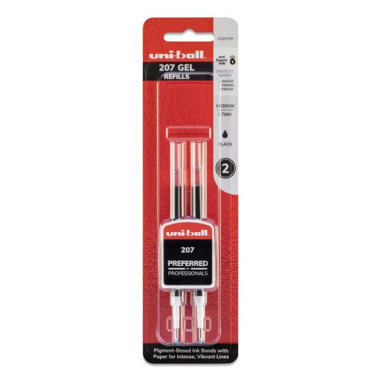 Refill for Signo Gel 207 Pens, Medium 0.7 mm Conical Tip, Black Ink, 2/Pack1