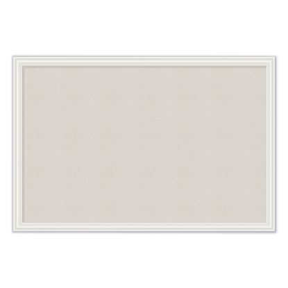 Linen Bulletin Board with Decor Frame, 30 x 20, Natural Surface/White Frame1