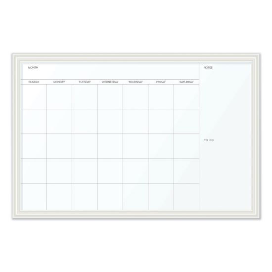 Magnetic Dry Erase Calendar with Decor Frame, 30 x 20, White Surface and Frame1