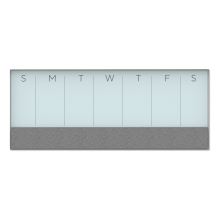 3N1 Magnetic Glass Dry Erase Combo Board, 35 x 14.25, Week View, White Surface and Frame1