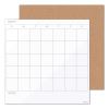 Tile Board Value Pack with Undated One Month Calendar, 14 x 14, White/Natural, 2/Set1