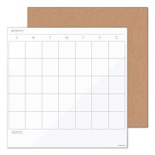 Tile Board Value Pack with Undated One Month Calendar, 14 x 14, White/Natural, 2/Set1