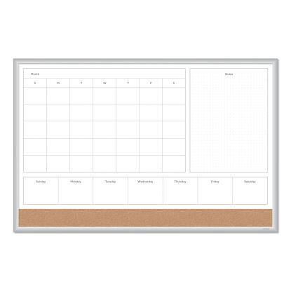 4N1 Magnetic Dry Erase Combo Board, 36 x 24, White/Natural1