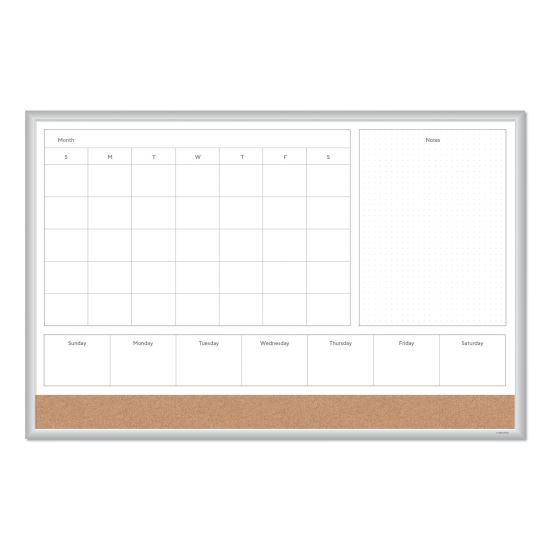 4N1 Magnetic Dry Erase Combo Board, 36 x 24, White/Natural1