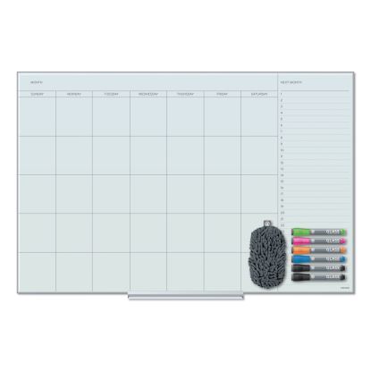 Floating Glass Dry Erase Undated One Month Calendar, 36 x 24, White1