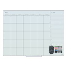 Floating Glass Dry Erase Undated One Month Calendar, 48 x 36, White1