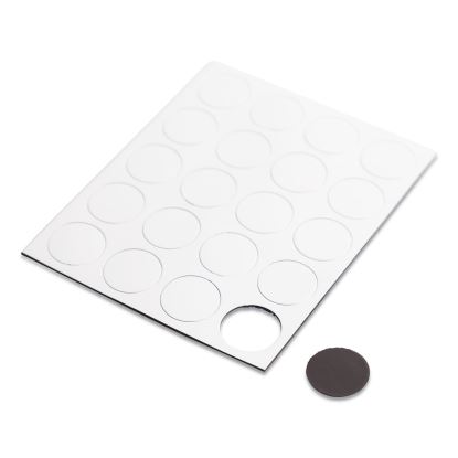Heavy-Duty Board Magnets, Circles, White, 0.75", 24/Pack1