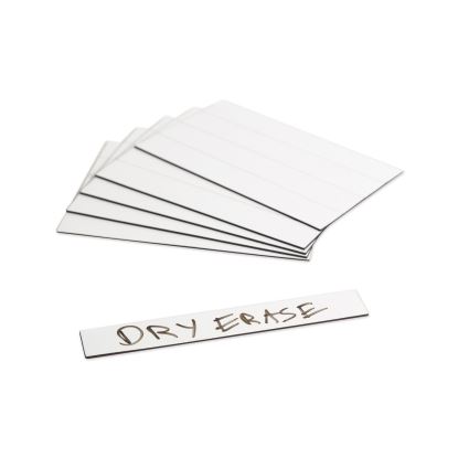 Dry Erase Magnetic Tape Strips, 6" x 0.88", White, 25/Pack1