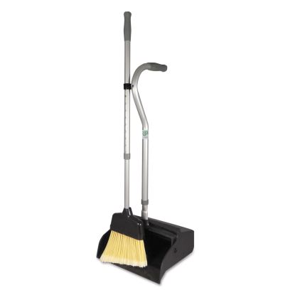 Telescopic Ergo Dust Pan with Broom, 12w x 45h, Metal, Gray/Silver1