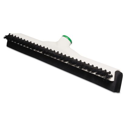 Sanitary Brush with Squeegee, Black Polypropylene Bristles, 18" Brush, Moss Plastic Handle1