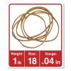 Rubber Bands, Size 18, 0.04" Gauge, Beige, 1 lb Box, 1,600/Pack2