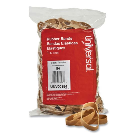 Rubber Bands, Size 84, 0.04" Gauge, Beige, 1 lb Box, 155/Pack1