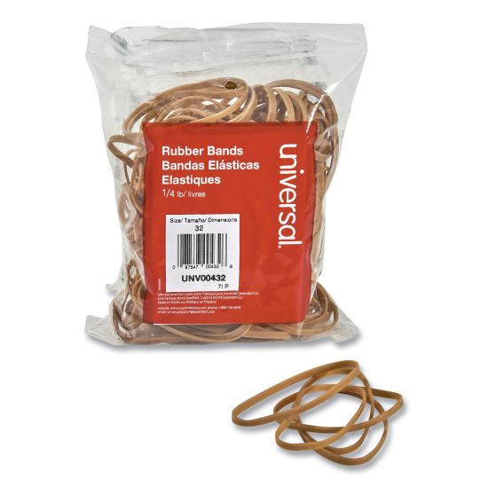 Rubber Bands, Size 32, 0.04" Gauge, Beige, 4 oz Box, 205/Pack1