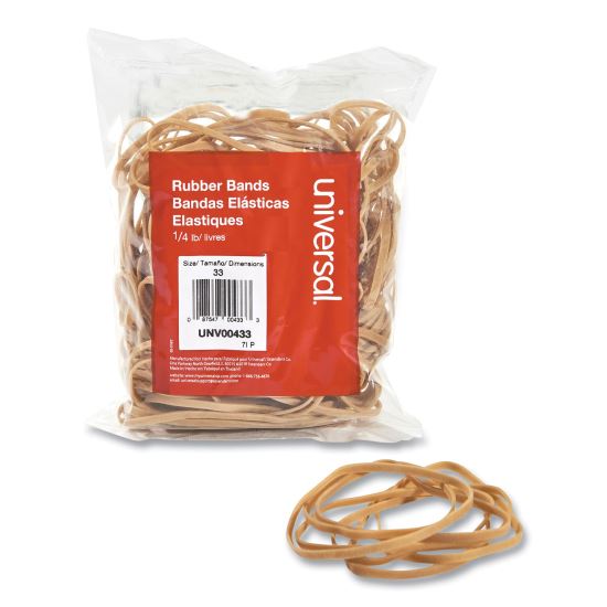 Rubber Bands, Size 33, 0.04" Gauge, Beige, 4 oz Box, 160/Pack1