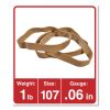 Rubber Bands, Size 107, 0.06" Gauge, Beige, 1 lb Box, 40/Pack2
