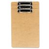 Hardboard Clipboard, 1/2" Capacity, Holds 8 1/2w x 14h, Brown, 3/Pack1