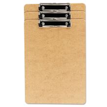 Hardboard Clipboard with Low-Profile Clip, 0.5" Clip Capacity, Holds 8.5 x 14 Sheets, Brown, 3/Pack1