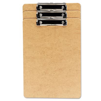 Hardboard Clipboard with Low-Profile Clip, 0.5" Clip Capacity, Holds 8.5 x 14 Sheets, Brown, 3/Pack1