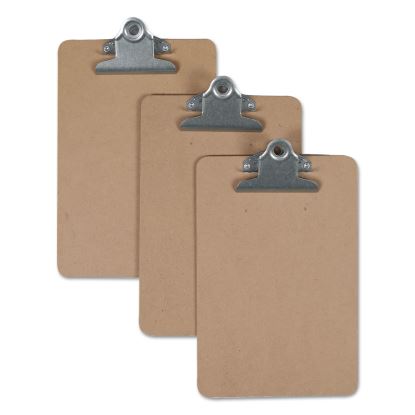 Hardboard Clipboard, 0.75" Clip Capacity, Holds 5 x 8 Sheets, Brown, 3/Pack1