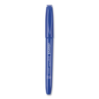 Pen-Style Permanent Marker, Fine Bullet Tip, Blue, Dozen1