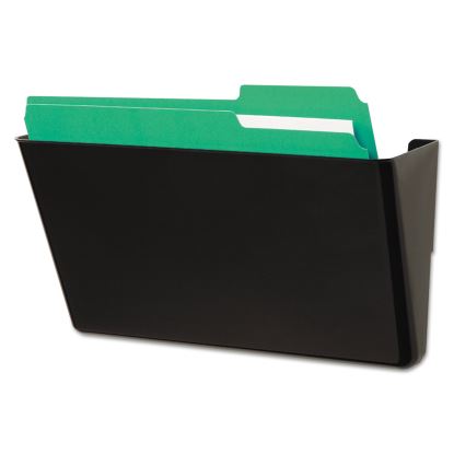 Wall File Pockets, Plastic, Letter Size, 13" x 4.13" x 7", Black1