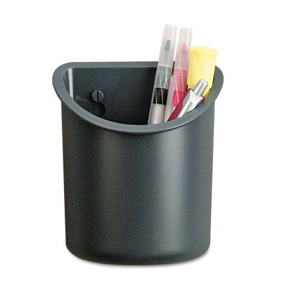 Recycled Plastic Cubicle Pencil Cup, 4.25 x 2.5 x 5, Wall Mount, Charcoal1