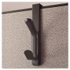 Recycled Cubicle Double Coat Hook, Plastic, Charcoal1