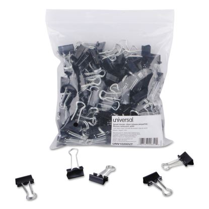 Binder Clips in Zip-Seal Bag, Small, Black/Silver, 144/Pack1