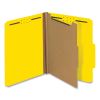 Bright Colored Pressboard Classification Folders, 1 Divider, Letter Size, Yellow, 10/Box1
