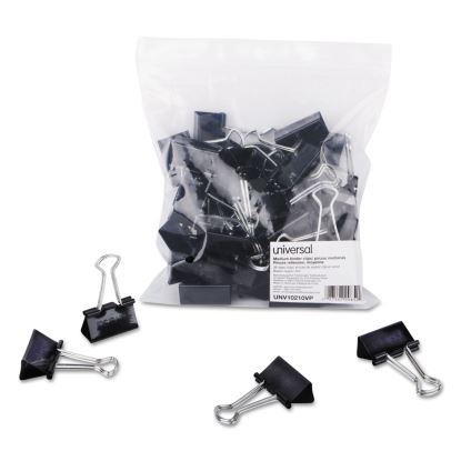 Binder Clip Zip-Seal Bag Value Pack, Medium, Black/Silver, 36/Pack1