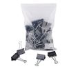 Binder Clip Zip-Seal Bag Value Pack, Large, Black/Silver, 36/Pack1