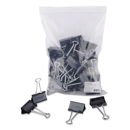Binder Clip Zip-Seal Bag Value Pack, Large, Black/Silver, 36/Pack1